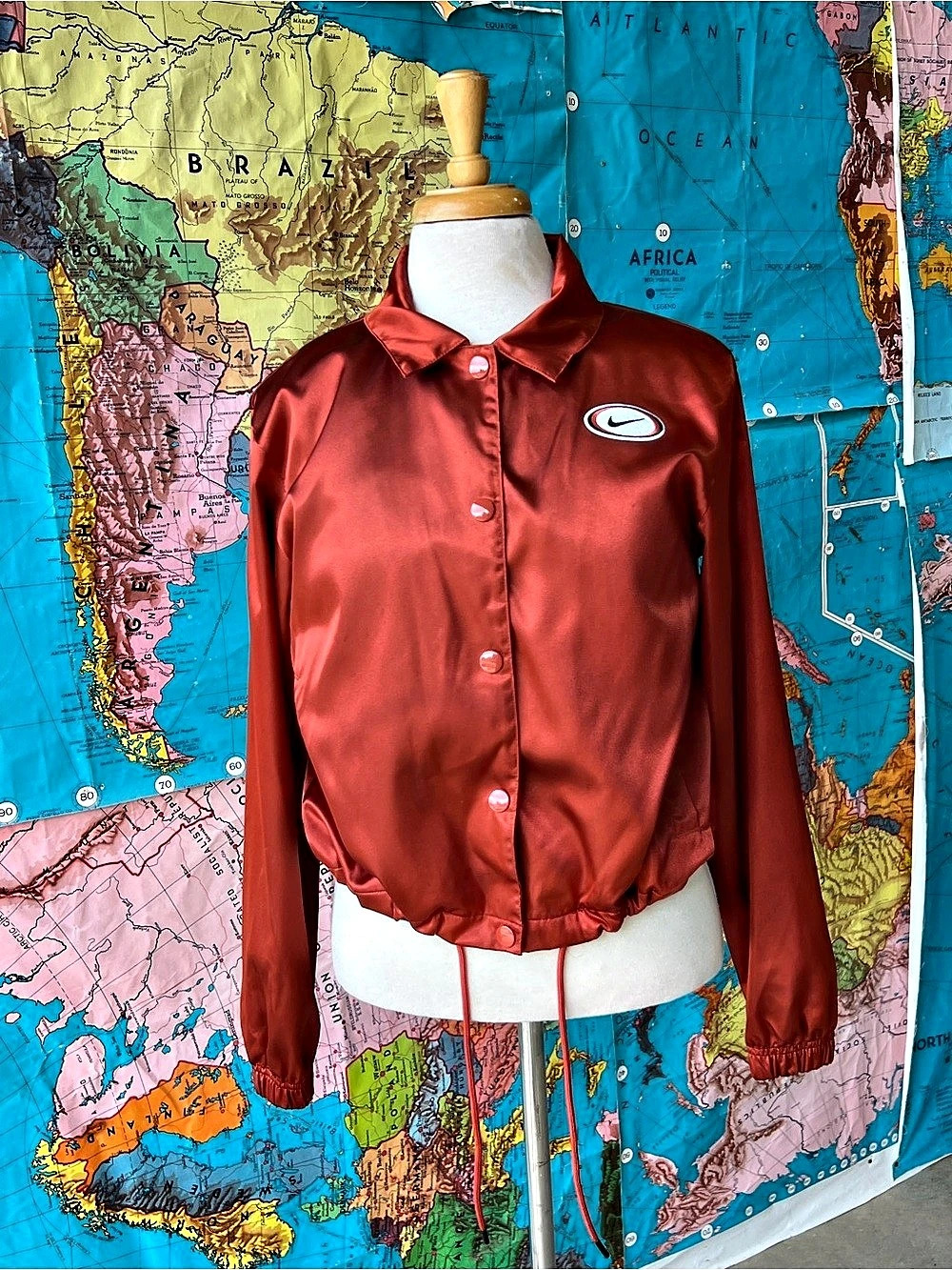 Nike Sportswear Jacket Satin Track Jacket Burnt Orange XS Like New